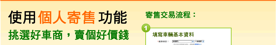 使用個人寄售功能，不用出門，挑選購買車商
