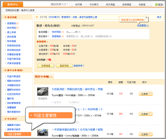 中古車行主營業務